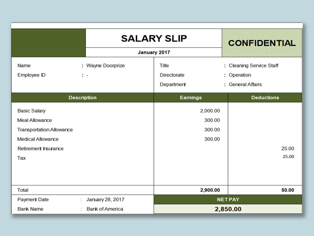 Contoh Draft Slip Gaji Karyawan Notaris