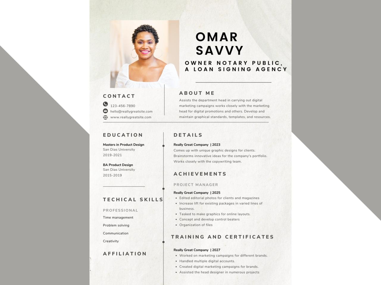 Contoh Curriculum Vitae Notaris